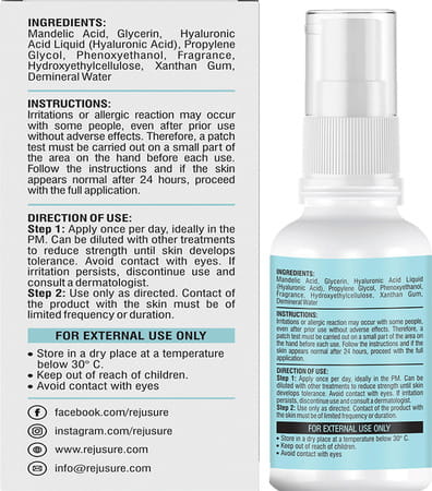 Rejusure Mandelic Acid 5 + Hyaluronic Acid 2 Face Serum - 30 Millilitre