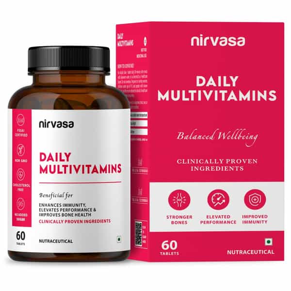 Nirvasa Daily Multivitamin Tablets For Men & Women For Immunity | Energy | Bone & Joint (60 Tablets)