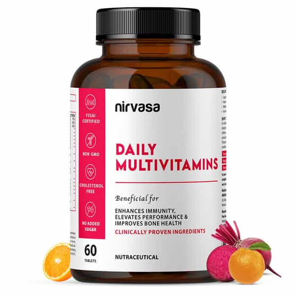 Nirvasa Daily Multivitamin Tablets For Men & Women For Immunity | Energy | Bone & Joint (60 Tablets)