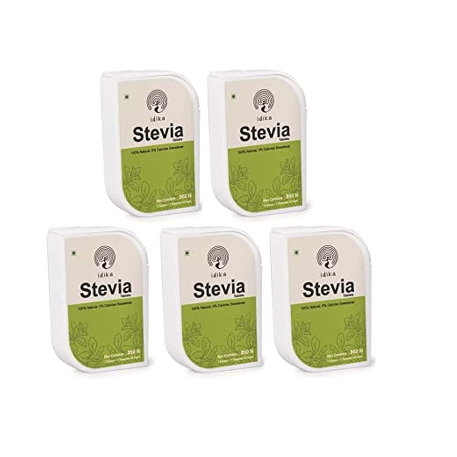 Idika Stevia 200 Tablets Diabetic Friendly 100% Natural Zero Calorie Sweetener ( Pack Of 5)