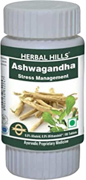 Herbal Hills Ashwagandha Tablets Ayurvedic Ashwagandha 60 Tablets (Withania Somnifera) (Pack Of 5)
