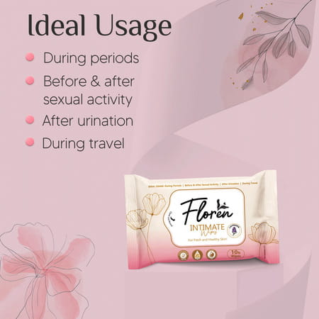 Floren Wipes Protects Against Odour Dermatologically Tested (10-Wipes) - Pack Of 1