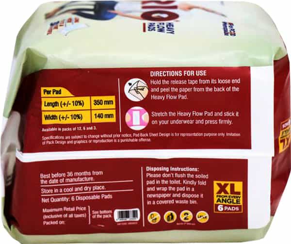 Rio Heavy Flow Pads - Pack Of 6 Xl Size