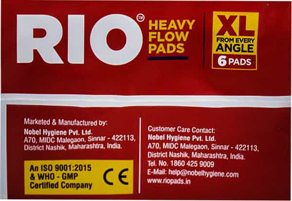 Rio Heavy Flow Pads - Pack Of 6 Xl Size