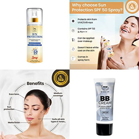 Tnw-The Natural Wash Skincare Combo With Sun Protection Spf 50 Spray For All Skin Types