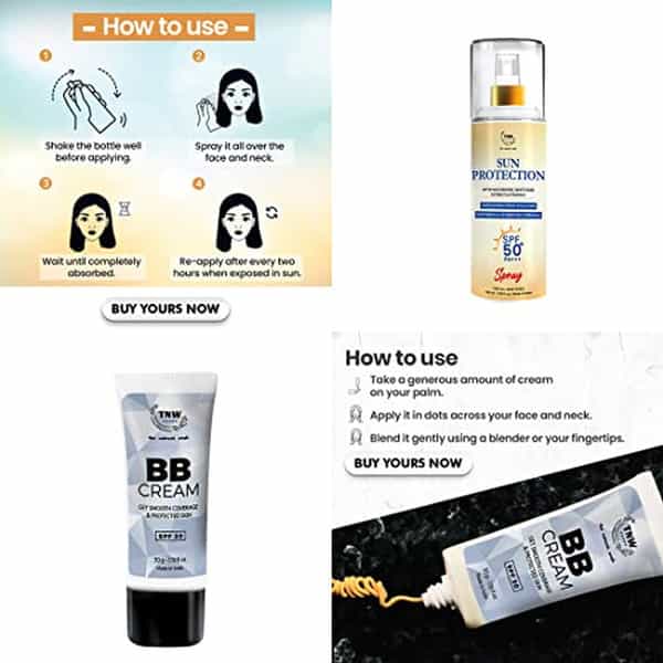 Tnw The Natural Wash Skincare Combo With Sun Protection Spf 50 Spray For All Skin Types