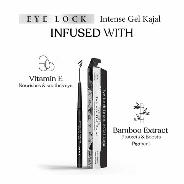 Tnw The Natural Wash Eye Lock Gel Kajal | Waterproof & Smudgeproof Long Wear 0.30 Gm