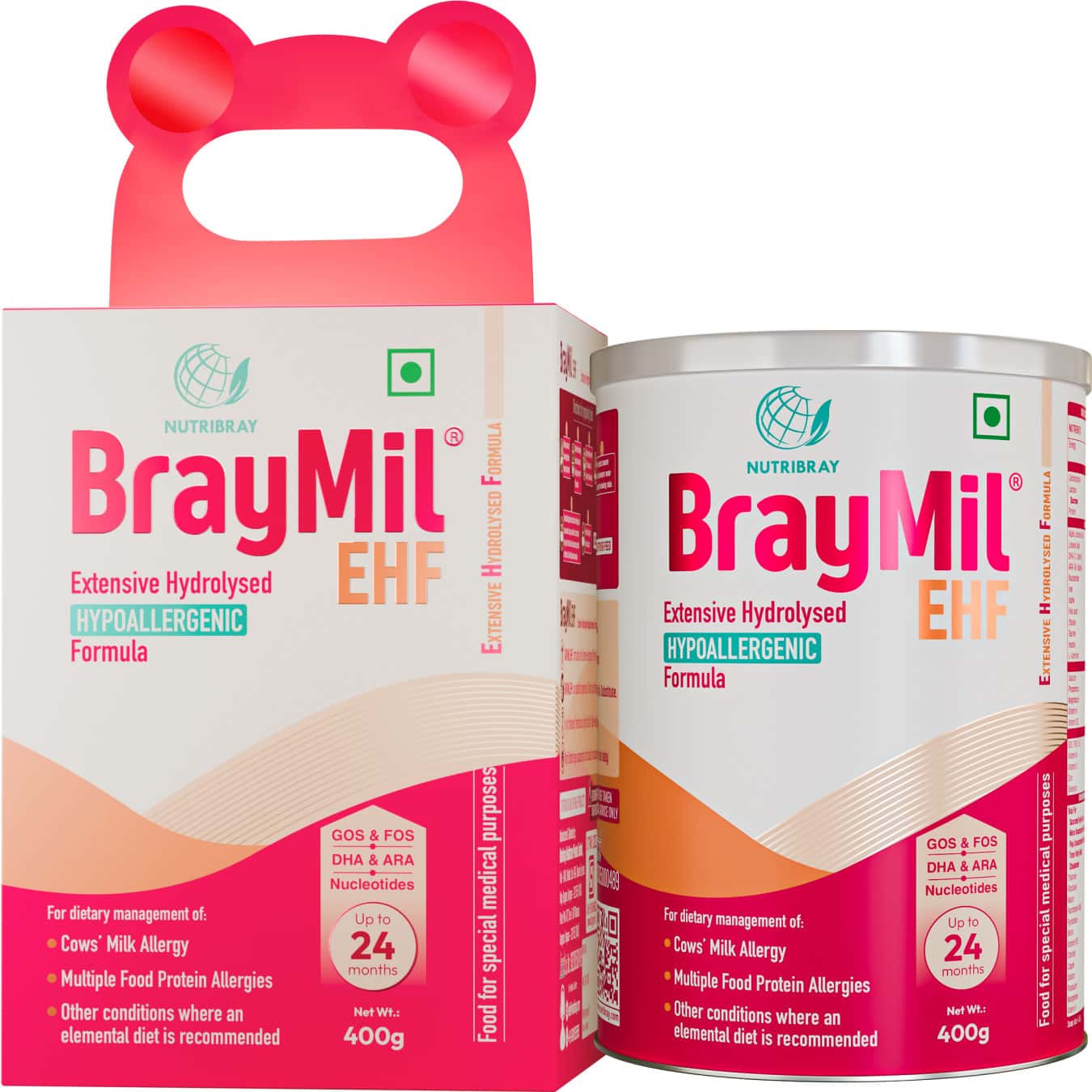 Braymil Ehf Extensive Hydrolysed Hypoallergenic Formula With Gos & Fos|dha & Ara|nucleotides|400g
