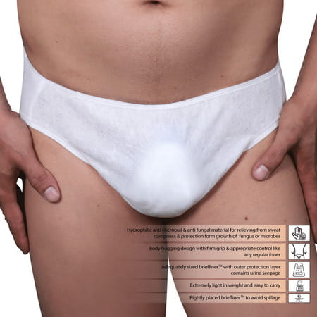 Prowee Men'S Disposable Urine Incontinence Brief For Drop Dribbler (Fitted With Briefliner) - M