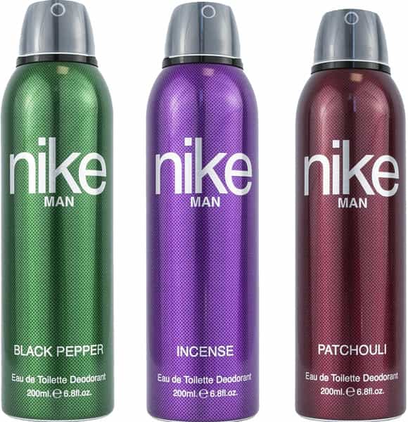 Nike Black Pepper + Incense + Patchouli Deodorant For Man - Pack Of 3 (200Ml Each)
