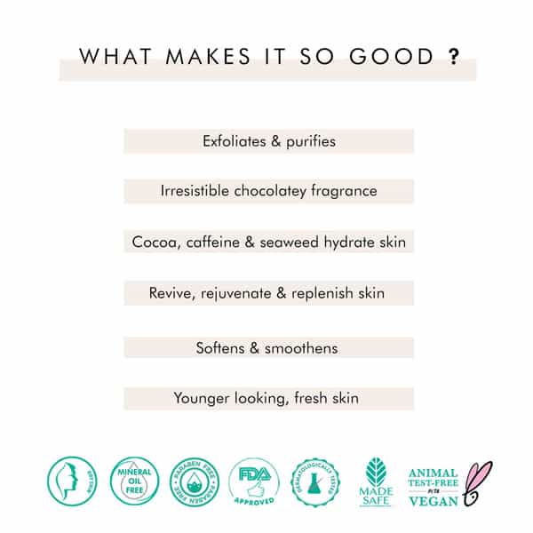 Mcaffeine Hydrating Choco Face Mask - Clay Face Pack With Cocoa Aloe Vera & Seaweed For Dry Skin