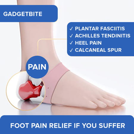 Dr Foot Anti Crack Silicone Gel Heel Pad Socks | Unisex | Half-Length - 1 Pair (Free Size)