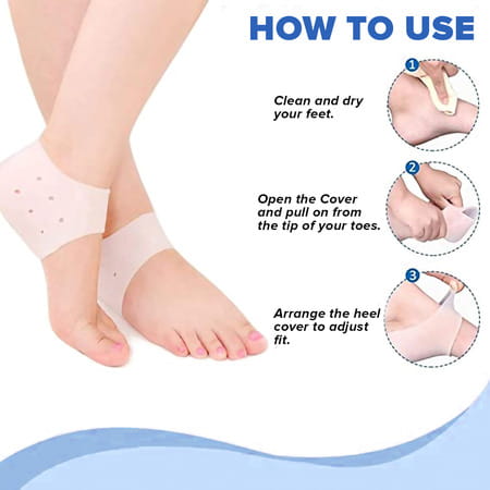Dr Foot Anti Crack Silicone Gel Heel Pad Socks | Unisex | Half-Length - 1 Pair (Free Size)