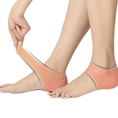 Dr Foot Anti Crack Silicone Gel Heel Pad Socks | Unisex | Half-Length - 1 Pair (Free Size)