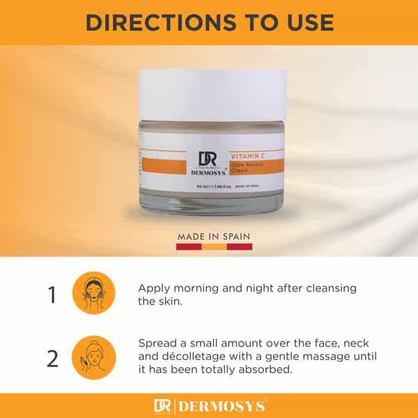 Dermosys Vitamin C Glow Booster Cream For Brightening & Depigmentant | For All Skin Types - 50Ml