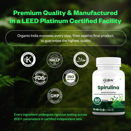 Oribite Spirulina Superfood Capsules For Energy & Detox 60 Capsules