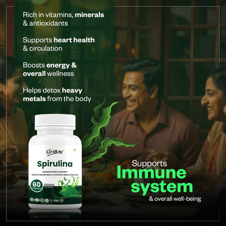 Oribite Spirulina Superfood Capsules For Energy & Detox 60 Capsules