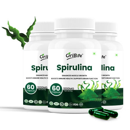 Oribite Spirulina Superfood Capsules For Energy & Detox 60 Capsules