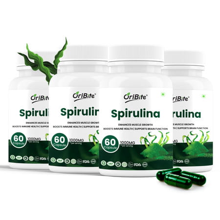 Oribite Spirulina Superfood Capsules For Energy & Detox 60 Capsules