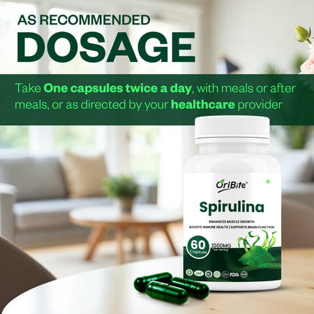 Oribite Spirulina Superfood Capsules For Energy & Detox 60 Capsules
