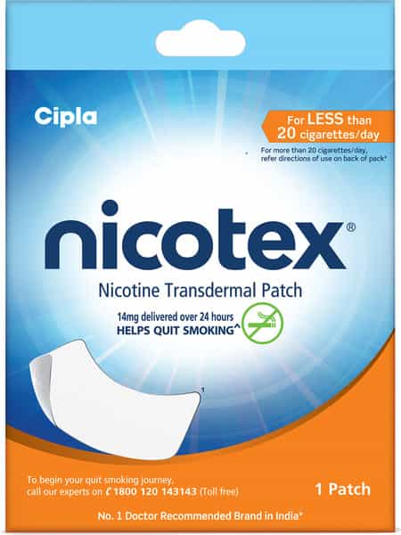 Nicotex Nicotine Patch 14Mg (1 Patch)|Helps Quit Smoking|