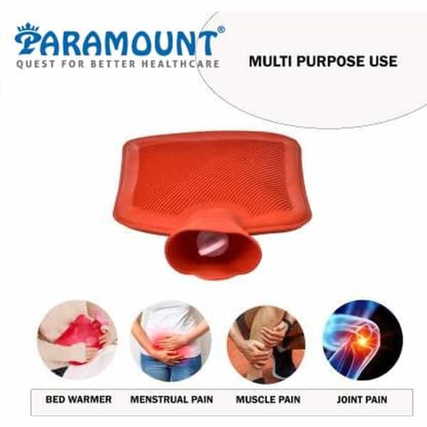 Paramount Hot Water Bag For Pain Relief & Period Cramps Rubber Bottle- 1.75 Ltr. (Red)