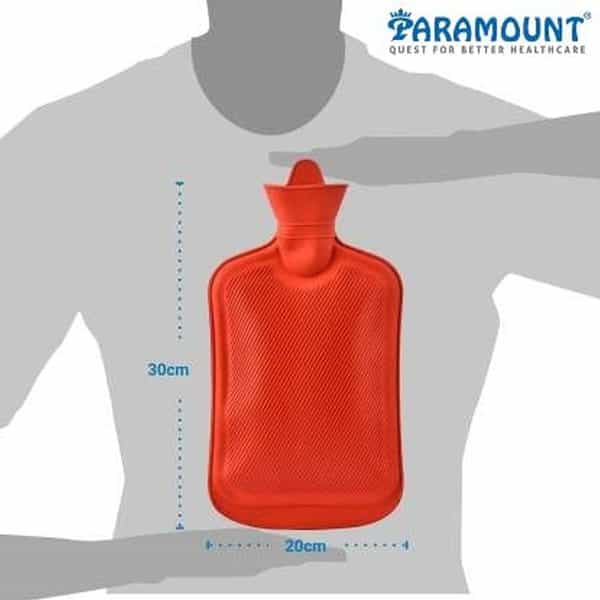 Paramount Hot Water Bag For Pain Relief & Period Cramps Rubber Bottle- 1.75 Ltr. (Red)