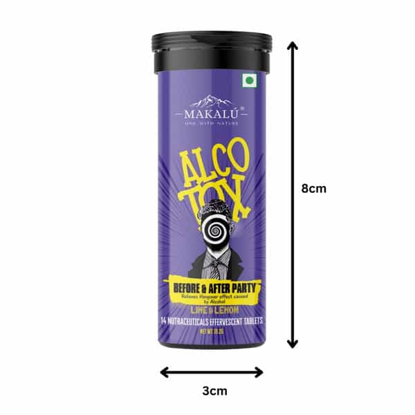 Makalu Alcotox Before & After Party Hangover Cure/Recovery Tablets - Lime & Lemon - 14 Each|2 Packs