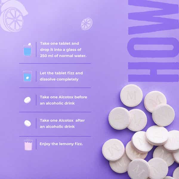 Makalu Alcotox Before & After Party Hangover Cure/Recovery Tablets - Lime & Lemon - 14 Each|2 Packs