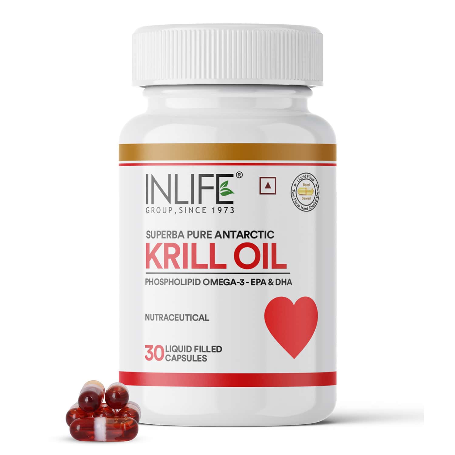 Inlife Krill Oil (superba) Phospholipid Omega 3 With Astaxanthin 500 Mg - 30 Capsules