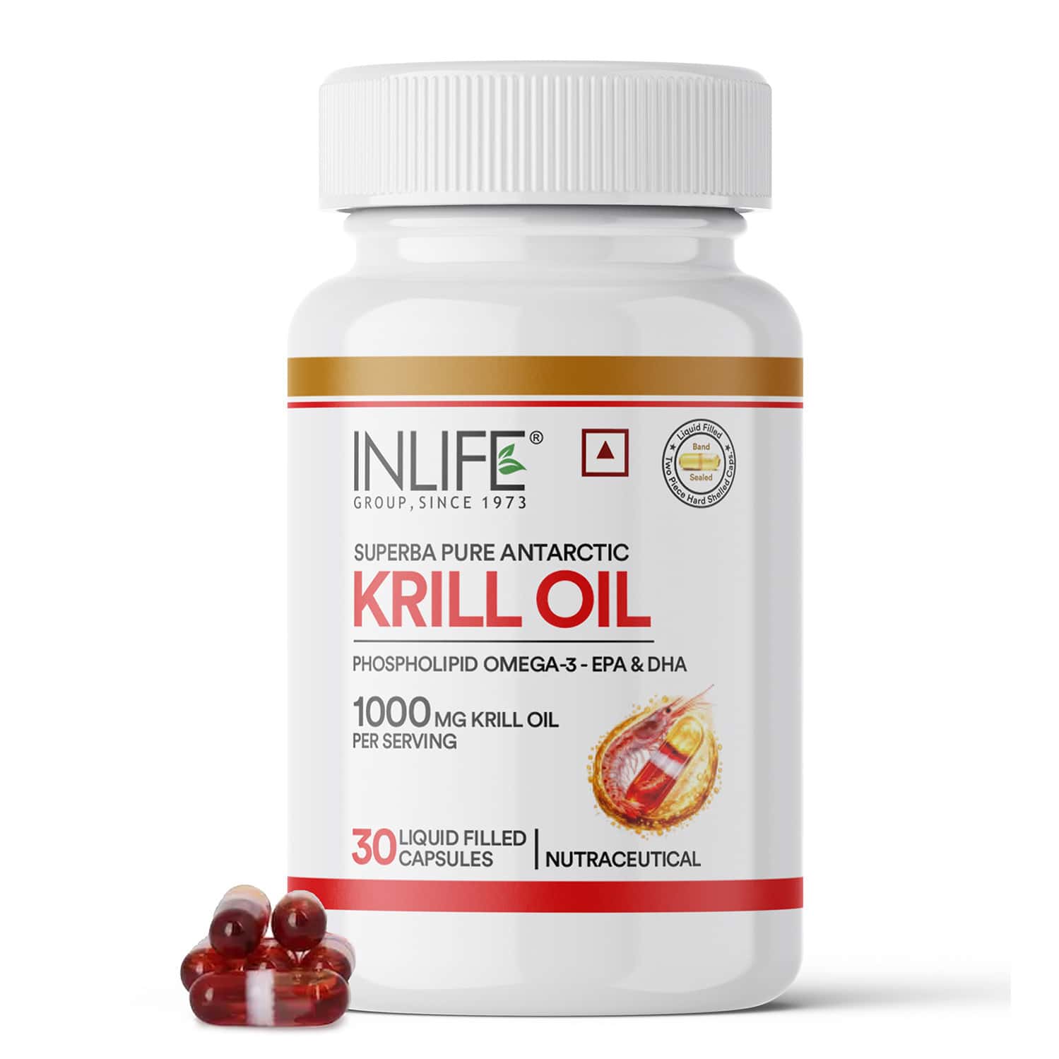 Inlife Krill Oil (superba) Phospholipid Omega 3 With Astaxanthin 500 Mg - 30 Capsules