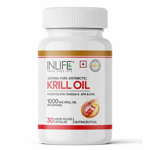 Inlife Krill Oil 500Mg With Astaxanthin Heart Brain & Joint Health - 30 Capsules