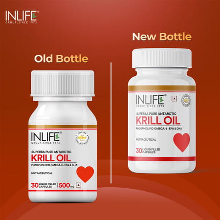 Inlife Krill Oil (Superba) Phospholipid Omega 3 With Astaxanthin 500 Mg - 30 Capsules