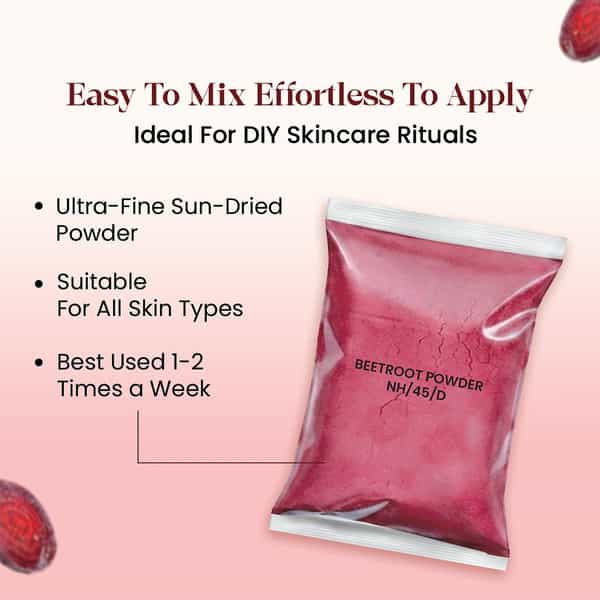 Raw Tatva Beetroot Powder For Skin Radiance & Even-Looking Complexion | All Skin Types | 100G