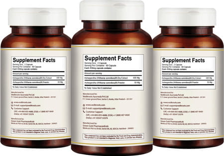 Vedikroots Ashwagandha 60 Capsules For Strength Performance And Stress Relief (Pack Of 3)