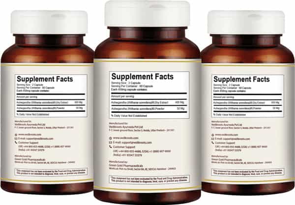 Vedikroots Ashwagandha 60 Capsules For Strength Performance And Stress Relief (Pack Of 3)
