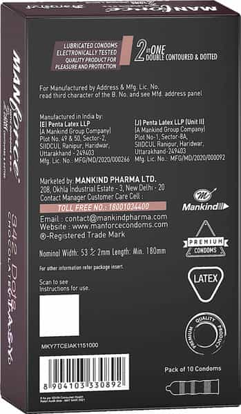 Manforce Xotic 342 Dots Chocolate Flavour Condoms 10 No's