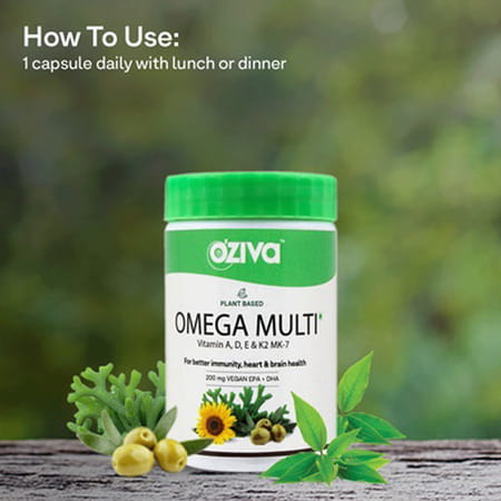 Oziva Plant Based Omega Multi 30 Capsules | Better Immunity Brain & Heart Health