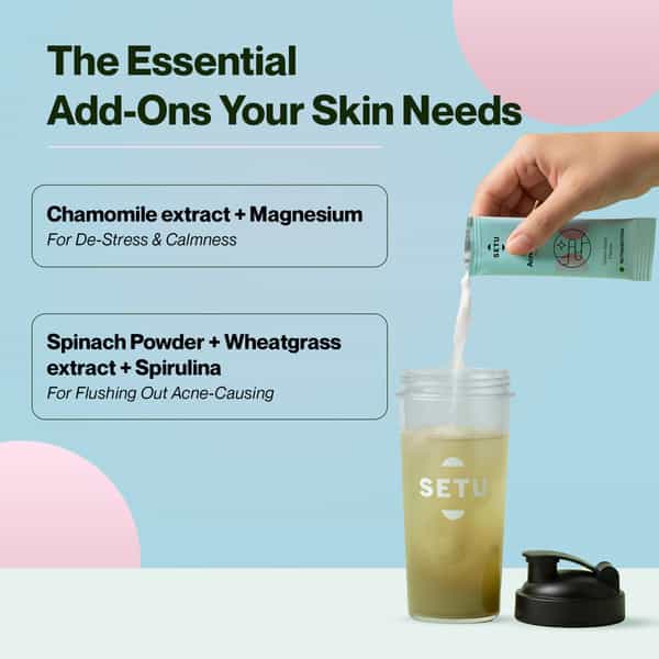 Setu Skin Acneclear+ | Bifiacnel Probiotics | Chasteberry & Chamomile | Green Apple - 30 Sachets