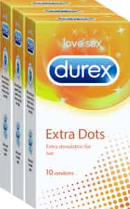 Durex Extra Dots 10 Condoms - Pack Of 3