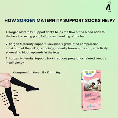 Sorgen Maternity Support Socks (Beige Xlarge)