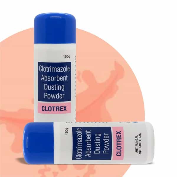 Clotrex Clotrimazole Anti Fungal | Total Skin Relief Dusting Powder (100 Gms | Pack Of 2)