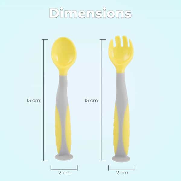 R For Rabbit Safe Feed Flexi Spoon Set Yellow Grey