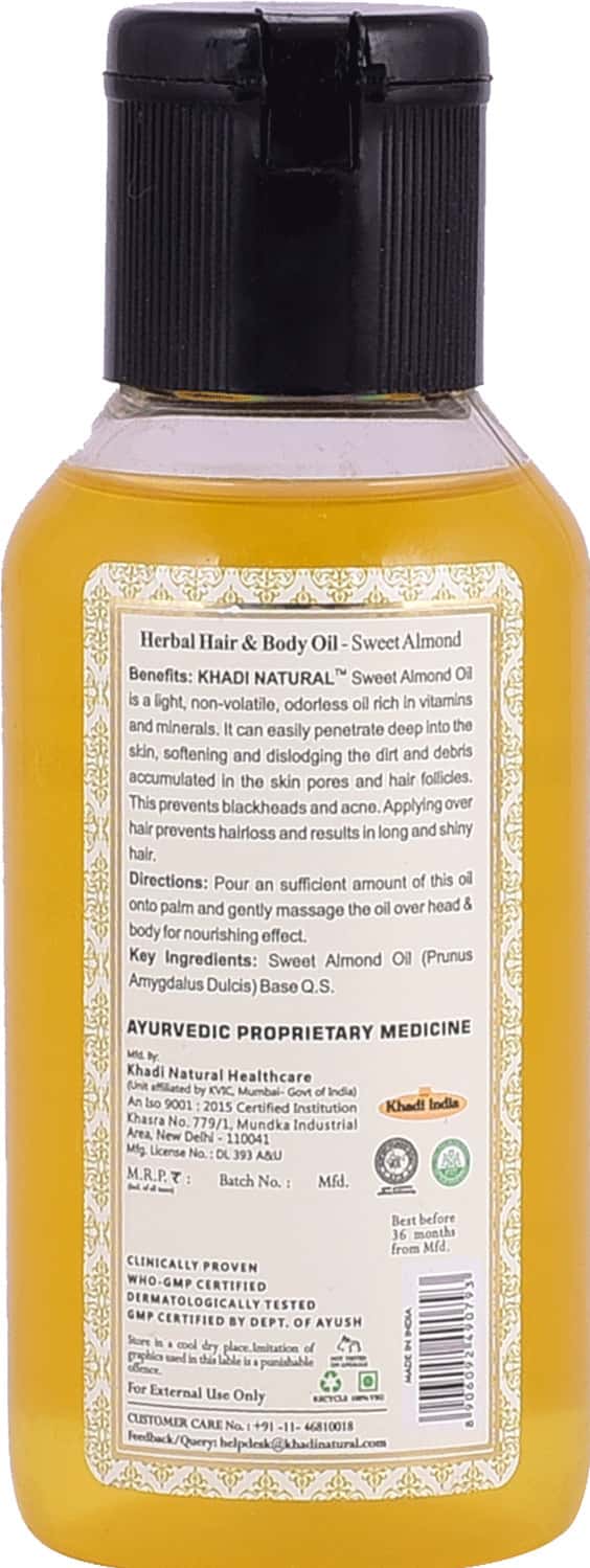 Buy KHADI NATURAL SWEET ALMOND OIL 100ML Online & Get Upto 60 OFF at