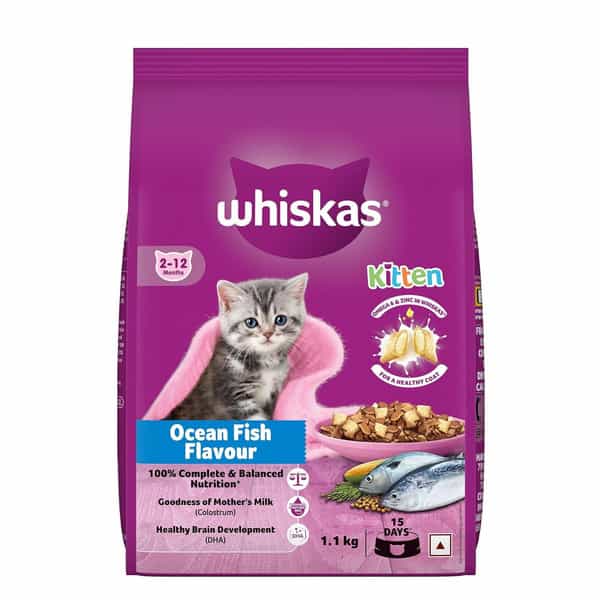 Whiskas Kitten (2-12 Months) Ocean Fish Flavour Cat Food 1.1 Kg