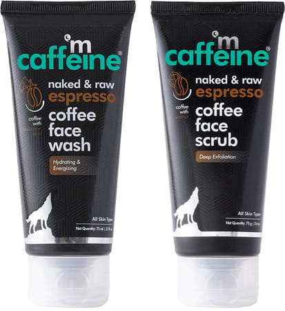 Mcaffeine Exfoliating Face Wash & Face Scrub Combo With Hyaluronic Acid Pro-Vitamin B5