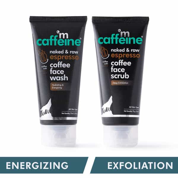 Mcaffeine Exfoliating Face Wash & Face Scrub Combo With Hyaluronic Acid Pro-Vitamin B5