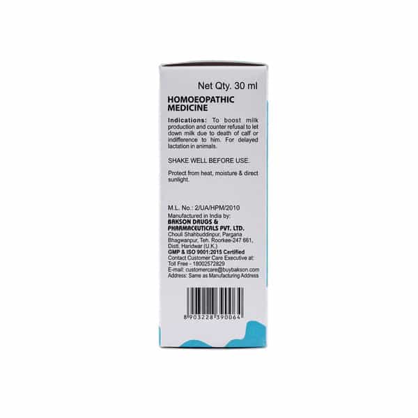 Baksons Homoeopathy Milk Aid Drops For Veterinary Use 30 Ml