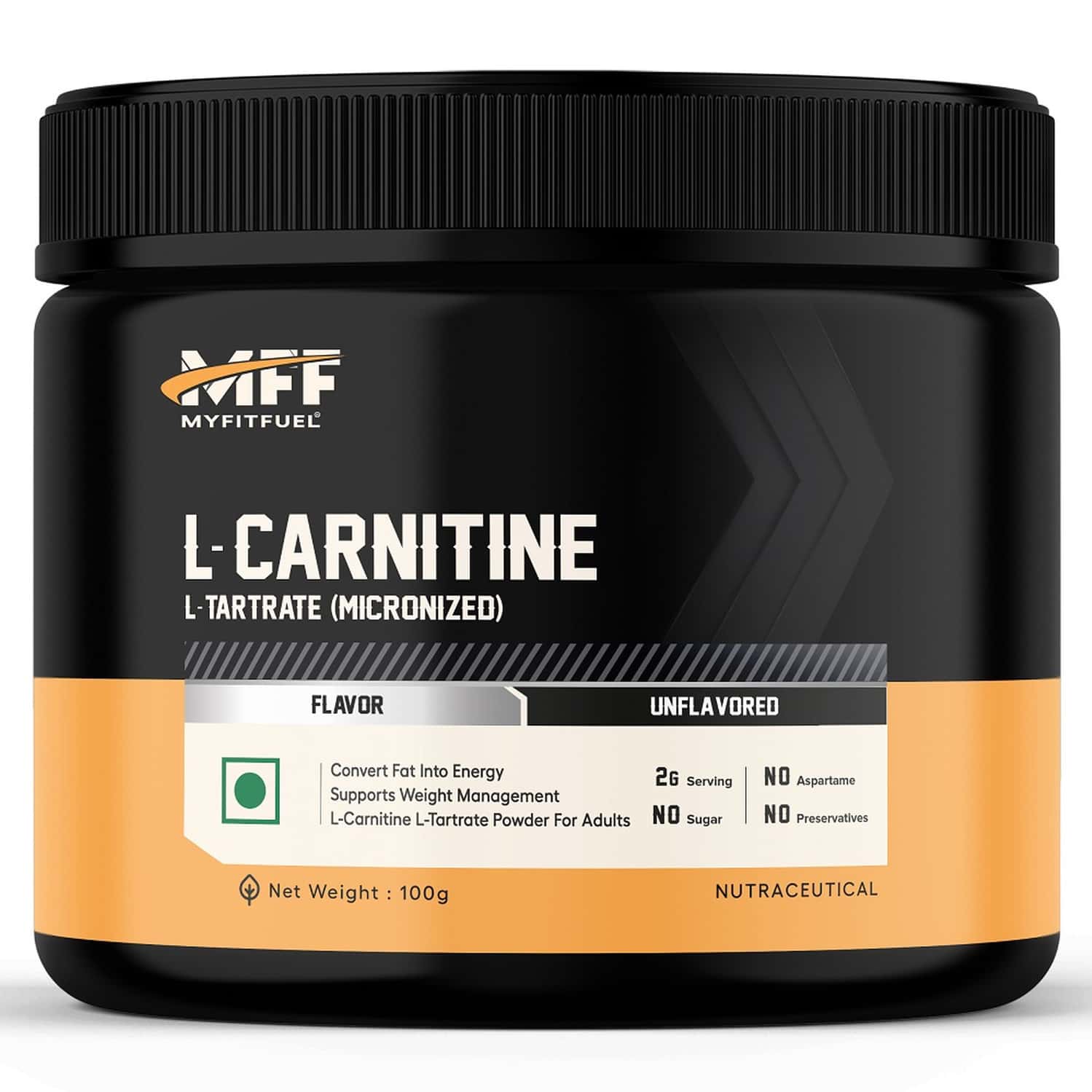 Myfitfuel L-carnitine L-tartrate (.22 Lbs) 100 Gm (unflavored)| Fat Loss | Weight Management