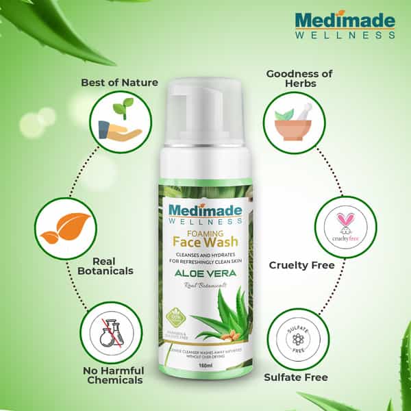 Medimade Aloevera Foaming Face Wash - 160 Ml